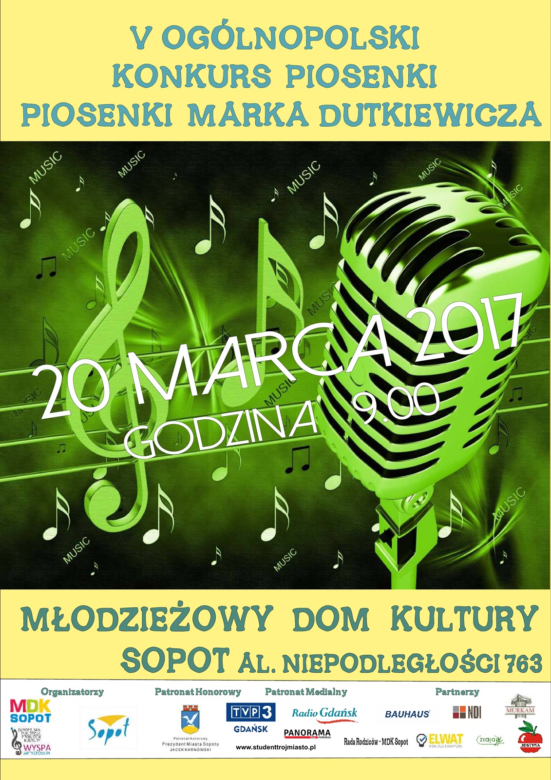 V Ogólnopolski Konkurs Piosenki „Piosenki Marka Dutkiewicza” w MDK Sopot