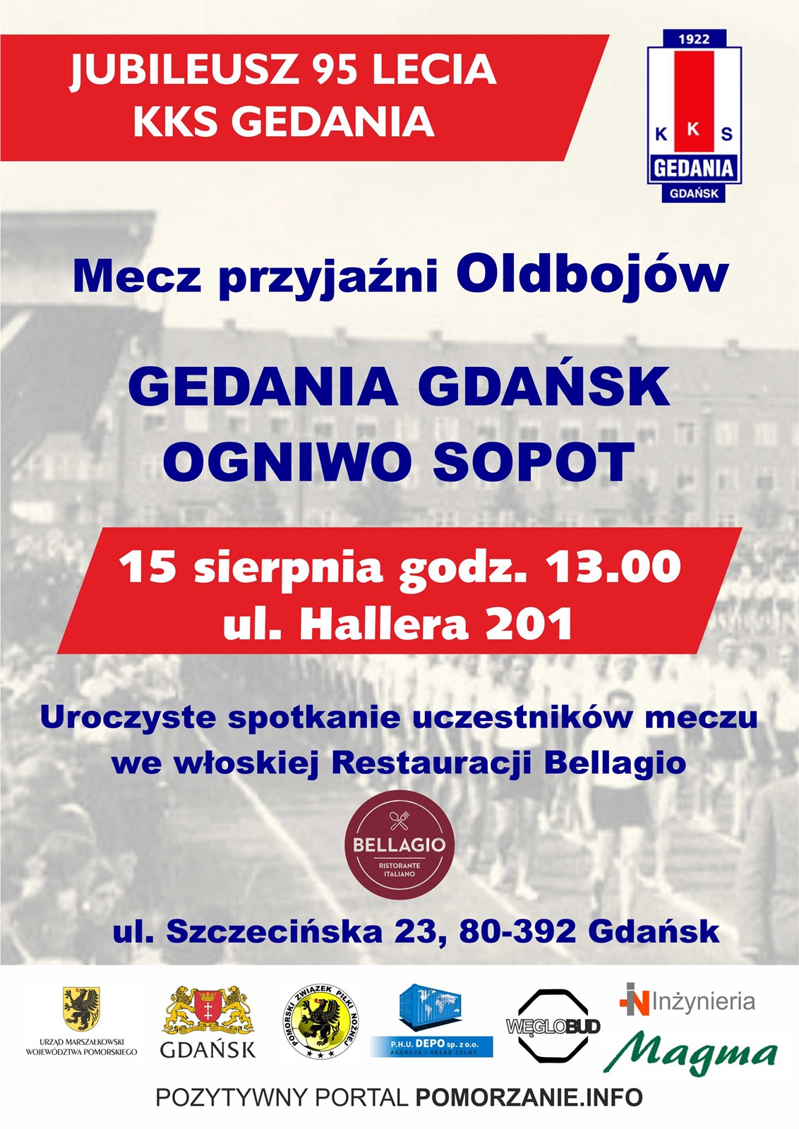 Mecz przyjaźni z okazji 95-lecia KKS „GEDANIA” Gdańsk